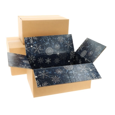 Wellpapp-Faltkarton mit blauem Innendruck Christmas